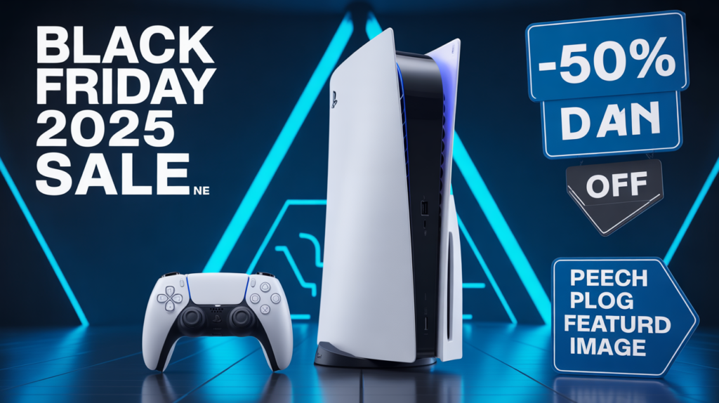 “PS5 Pro Black Friday 2025 deals banner with console and controller.”