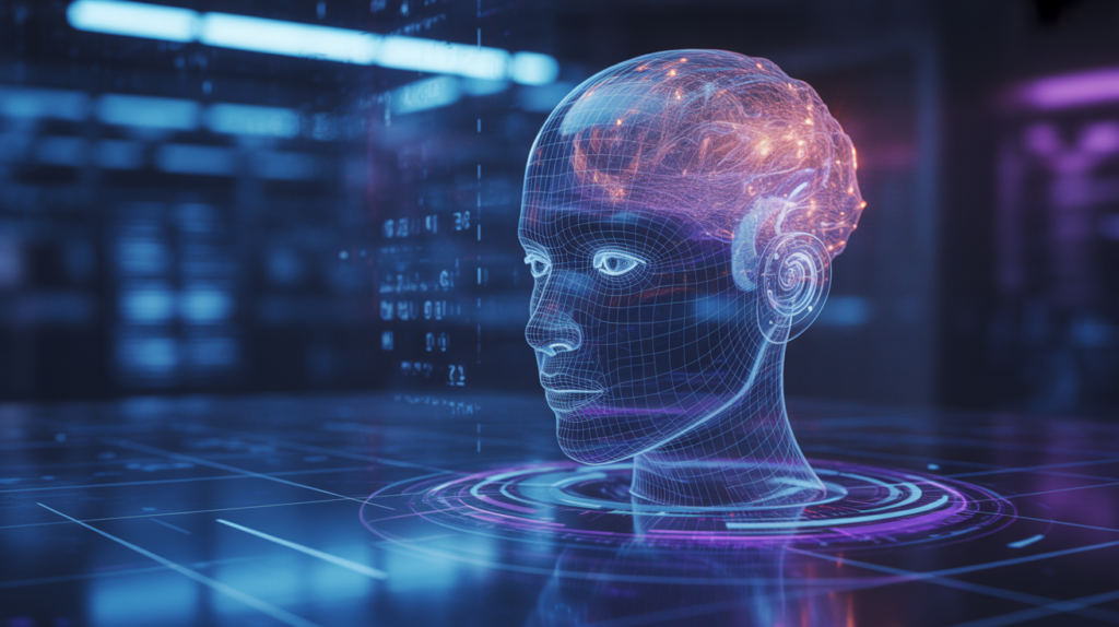 “AI 2025 futuristic digital concept image.”