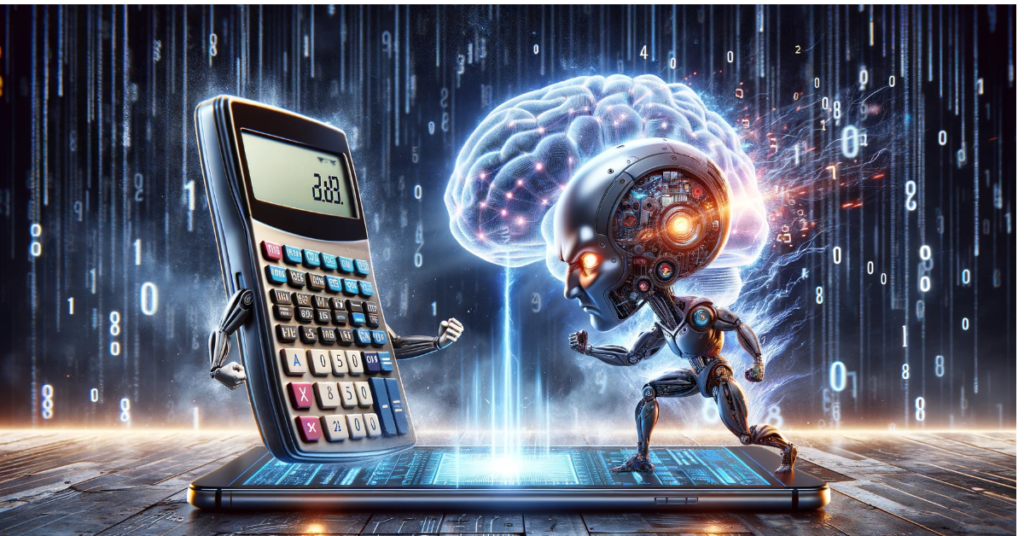 Difference between artificial intelligence and calculator explained visually