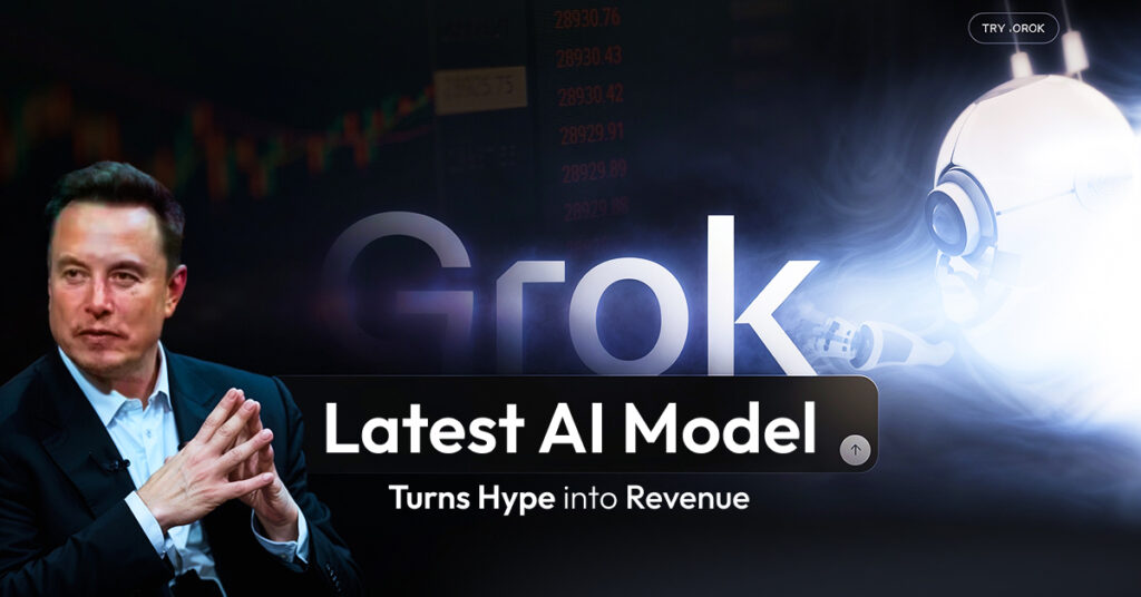 Grok AI chatbot interface showing real-time AI responses