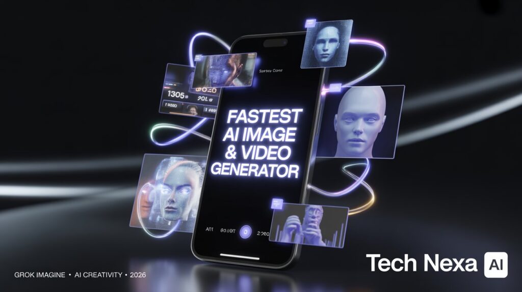 Grok Imagine fastest AI image and video generation app interface