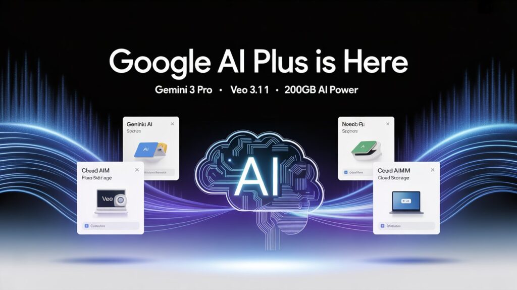 Google AI Plus features overview with Gemini and Veo AI