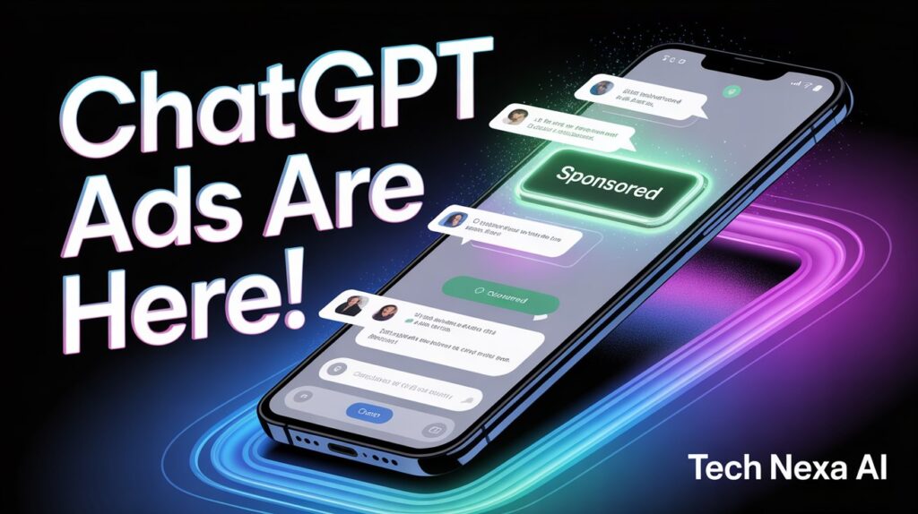 ChatGPT app showing sponsored ad content interface