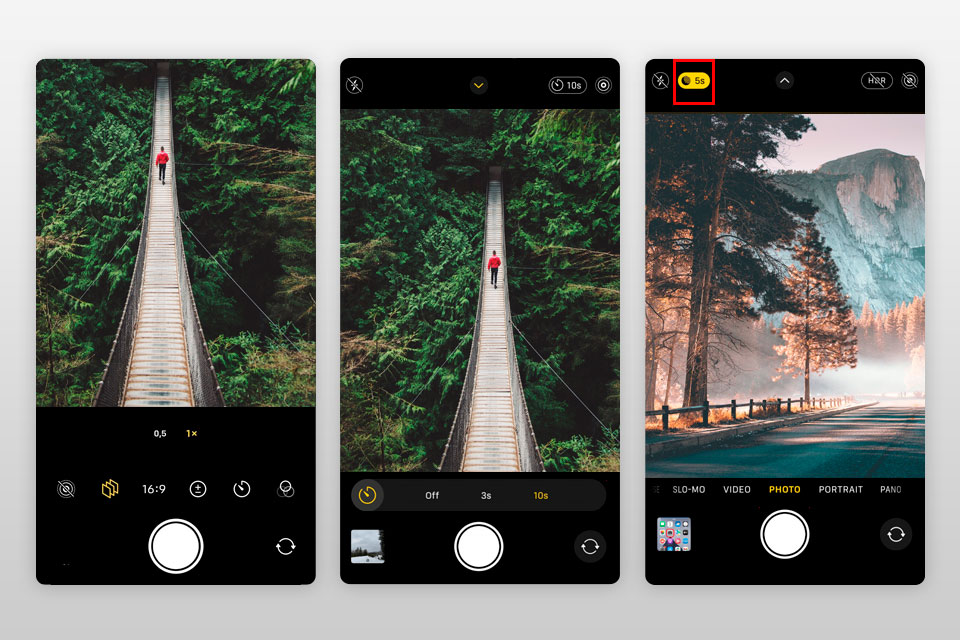iPhone ProRAW editing example on screen